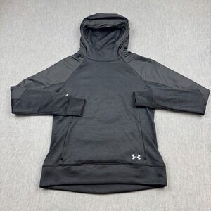 Under Armour Hoodie Women Medium Black Storm Sweatshirt Pullover Fleece Athletic